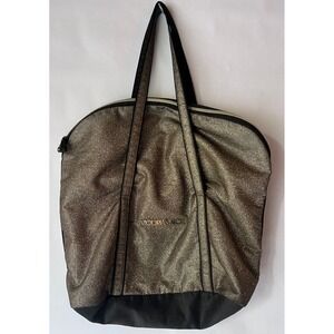 Victoria's Secret Tote Bag Purse Glittery Bronze‎ Black Travel Carry On
